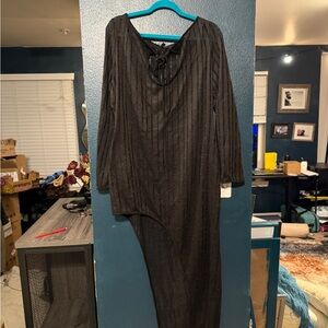 Dolls Kill Black Sheer Asymmetrical Dress, xxl